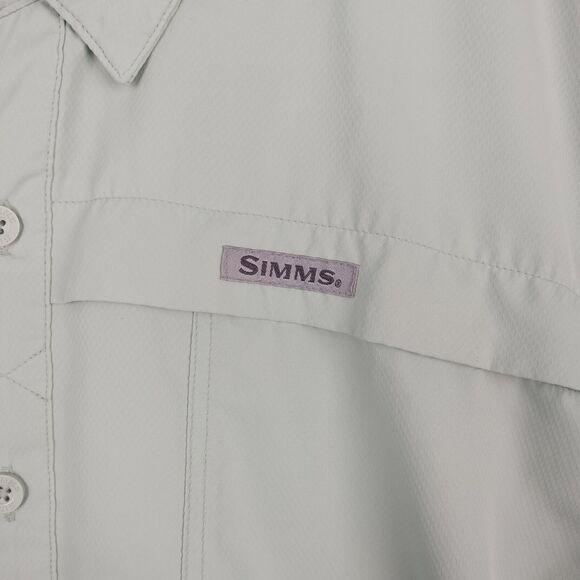Simms Shirt Green Guide Series Fishing Short Sleeve Vented Lightweight Men Large - Picture 5 of 15
